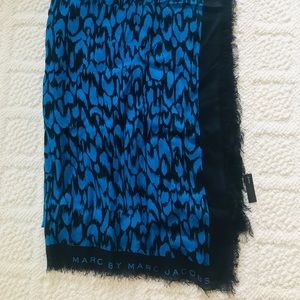 Marc Jacobs blue Cheetah print scarf